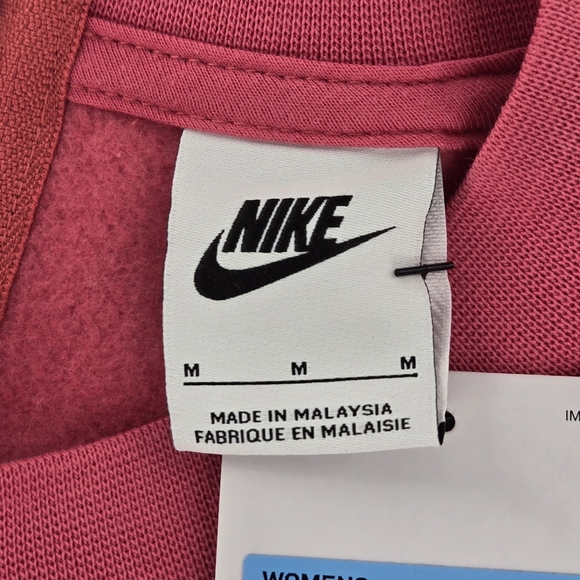 Nike Cropped Pink Swoosh graphic in front Sweatsirt Size M NWT - Picture 10 of 12